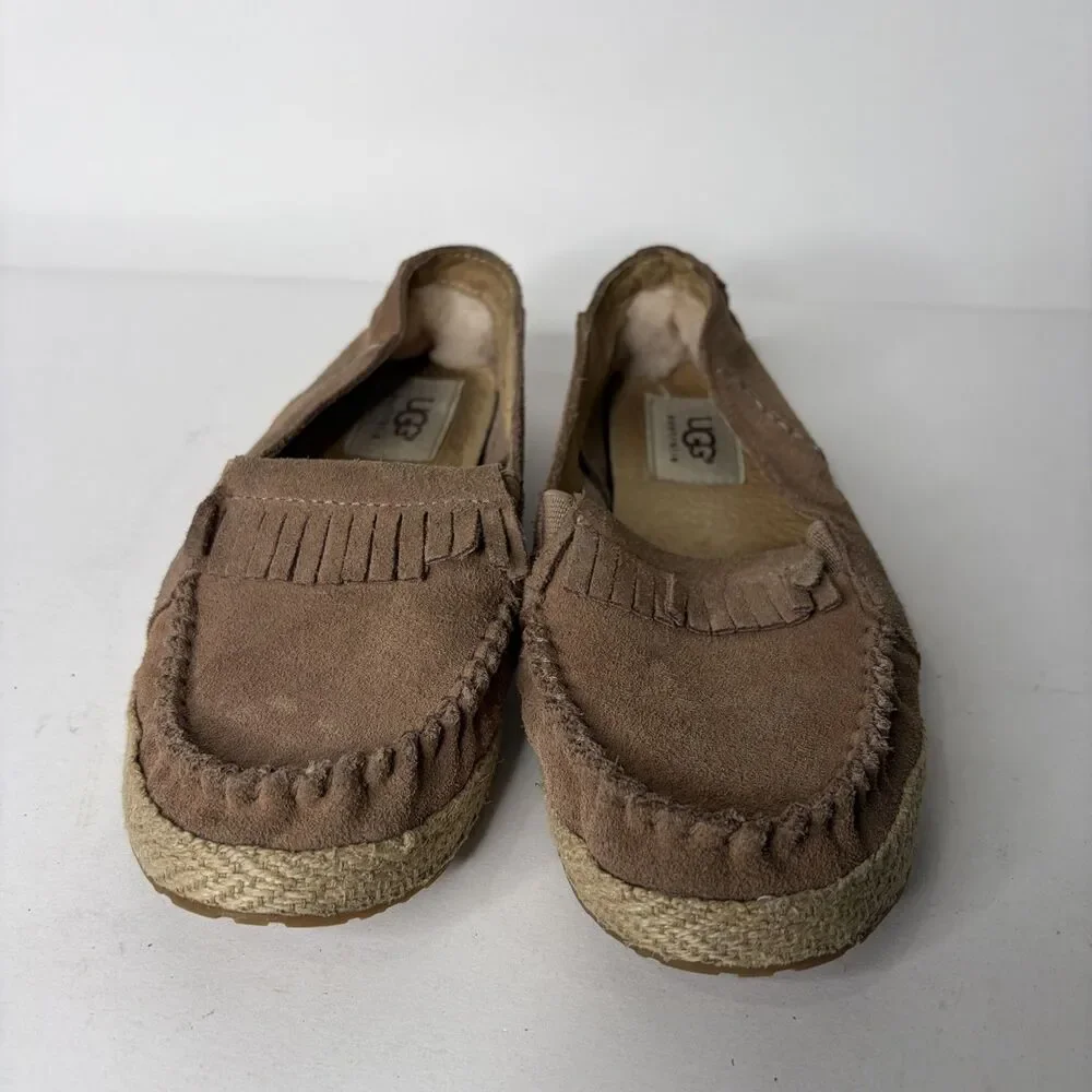 UGG 1003770K Moccasins Shoes Casual Slip On Brown Tan Youth Kids Size 2